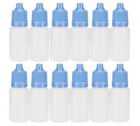 50Pcs 10ml Eye Dropper Bottles Leak Proof Squeezable Empty Liquid Containers with Lids Plugs PE Material for Eye Drops Saline Travel Essential Portable Refillable (White)