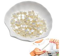 50pcs 10mm Plastic Star Beads - Unbreakable Pearl Color Spacer Beads for Friendship Bracelet Making, Jewelry DIY, Handmade Craft Projects, Hair Braids, Keychains, Beadable Pens, Party Supplies