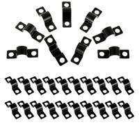50pcs 10mm U Pipe Clamps,2 Hole U Pipe Clamps,Saddle Clamps,Metal Pipe Clamps for Fixing Tubes,Hollow Cable Tubes,Gas Water Pipe Clamps (Black)
