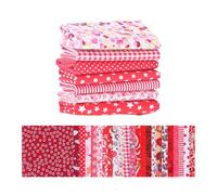 50Pcs 10x10cm Red Cotton Fabric Squares for Quilting, Patchwork, DIY Crafts & Textile Painting - Material for Sewing, Premium Patchwork Fabric