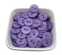 50pcs 12.5mm Colours Double Eye Bread Button Round Resin Sewing Buttons DIY Scrapbooking Multicolour for Clothing(Color 14)