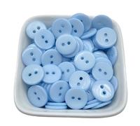 50pcs 12.5mm Colours Double Eye Bread Button Round Resin Sewing Buttons DIY Scrapbooking Multicolour for Clothing(Color-09)