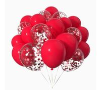 50pcs 12 inch Red Confetti Balloons Helium Latex Balloons for Parties Decoration