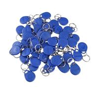 50pcs 125kHz EM4100 RFID Access Control Keyfob Tags, Blue ABS Door Entry Tokens Compatible with ID Readers, Lightweight Keychain Proximity Cards for Elevator and Gate (ID)