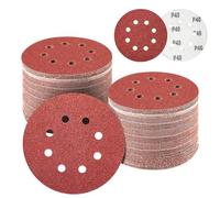 50Pcs 125mm Sanding Discs 40 Grit, 5 Inch Orbital Sander Discs 8 Hole Hook and Loop Sanding Pads for Orbital Sander and All Oscillating Tools
