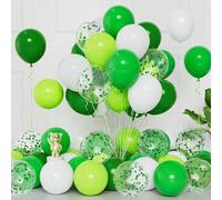50pcs 12Inch Light & Dark Green Latex Balloons with Green Confetti for Helium Birthday Party, Baby Shower, Wedding, Carnival Celebration Decorations