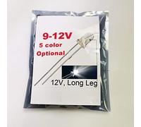 50pcs 12V 3mm White LED 9V Gauge Cluster Instrument Light Emitting diodes(White Blue Green Yellow red, Optional in Listing)