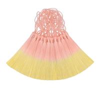 50pcs 13cm Gradient Silky Tassels for DIY Crafts,Bookmark-Orange Yellow