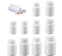 50Pcs 15ml-100ml Clear Pill Bottle Empty Medicine Plastic Dispenser Jar Powder Storage Transparent Reagent Containers Leak Proof Caps Receptacle Fit Home Counter Toiletries Package (30ML)