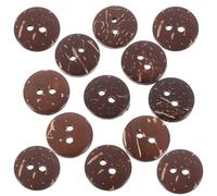 50pcs 15mm Round Coconut Shell Buttons, Brown Wood Sewing Crafts | Two-hole Design, Rustic Natural Texture, for Knit Hats, Shirts, Clothing Fixes and Handmade Embellishment