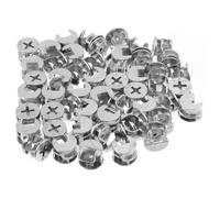50pcs 15mm Zinc Alloy Furniture Cam Connector Fasteners | Three-in-one Hardware, Rust Resistant Smooth Finish, Replacement-ready Fittings for Bookcases, Cupboards and Home Furniture