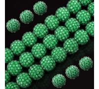50PCs 16MM Chunky Resin Rhinestone Beads Round Disco Ball Bubblegum Beads for Women Necklace Bracelet Jewelry Making Phone Lanyard Hair Accessories DIY Crafts (Jelly Green)