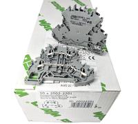 50pcs/1Box 2002-2201 New For WAGO Double-Deck Terminal Block DIN Rail Grey