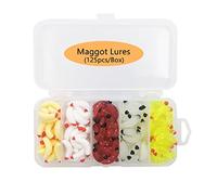 50Pcs 1Inch Silicone Soft Maggot Worm Soft Artificial Bread Worm Fishing Lure (Multicolor(125pcs))