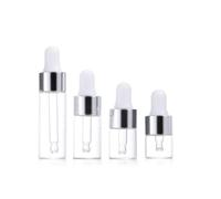50pcs 1ml 2ml 3ml 5ml Dropper Bottle Empty Mini Bottles Dropper Pipettes With Cap Refillable Small Sample Vials Container for Essential Oils Perfume Cosmetic Liquid (5ML,Silvery)