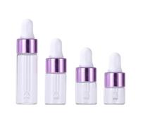 50pcs 1ml 2ml 3ml 5ml Dropper Bottle Empty Mini Bottles Dropper Pipettes With Cap Refillable Small Sample Vials Container for Essential Oils Perfume Cosmetic Liquid (3ML,Purple)