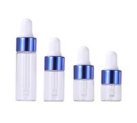 50pcs 1ml 2ml 3ml 5ml Dropper Bottle Empty Mini Bottles Dropper Pipettes With Cap Refillable Small Sample Vials Container for Essential Oils Perfume Cosmetic Liquid (5ML,Blue)