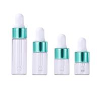 50pcs 1ml 2ml 3ml 5ml Dropper Bottle Empty Mini Bottles Dropper Pipettes With Cap Refillable Small Sample Vials Container for Essential Oils Perfume Cosmetic Liquid (3ML,Green)