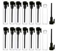 50Pcs 1ml 2ml 3ml Empty Perfume Sample Bottles Essential Oil Test Tube Bottle Mini Glass Refillable Sample Vial Containers for Aromatherapy Fragrance and Liquid (2ML,Black)