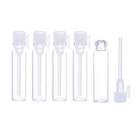 50Pcs 1ml 2ml 3ml Empty Perfume Sample Bottles Essential Oil Test Tube Bottle Mini Glass Refillable Sample Vial Containers for Aromatherapy Fragrance and Liquid (1ML,Clear)