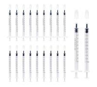 50Pcs 1ml Plastic Syringes With Caps No Needle Colostrum Syringe for Refilling and Measuring Liquids, Scientific Labs, Plant Watering, Pet Feeding ,Glue Applicator
