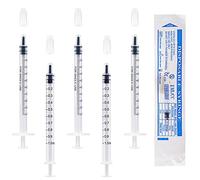 50Pcs 1ml Plastic Syringes With Caps No Needle Colostrum Syringe for Refilling and Measuring Liquids, Scientific Labs, Plant Watering, Pet Feeding ,Glue Applicator