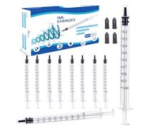 50Pcs 1ml Syringes With Caps for Refilling and Measuring Liquids,Scientific Labs, Plant Watering, Pet Feeding