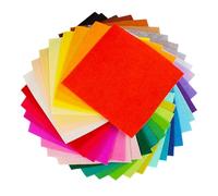 50PCS 1mm Soft Thick Felt Fabric Sheet Assorted Color Felt Pack DIY Crafts Ornament Crafts Sewing Squares Nonwoven Patchwork (10 x 10 cm)