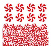 50Pcs 2.4cm/0.95inch Christmas Candy Cane Hanging Ornaments Plastic Christmas Tree Decorations Mini Festive Lollipop Xmas Holiday Supplies for Party Favors (Red and White)