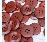 50PCS 2 Holes Broad Rims Wooden Cartoon Press Studs Buttons Durable Practical Decorative Craft Fastener Snaps