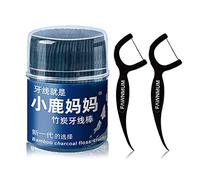 50pcs 2-in-1 Dental Floss Picks Toothpick High Toughness Interdental Brush Stick Tongue Scraper Care Tools Professional Toothpicks Sticks with Portable Case Perfect for Family Hotel Travel