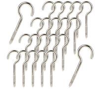50pcs 2 Inch Cup Hooks Screw in Heavy Duty Silver Cup Hooks Metal Round End Screw Hook Self Tapping Screw Hook Threaded Hooks Stainless Steel Screw Hooks Eye Bolt Ceiling Hook Screw Hanger Open Loop