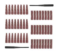 50Pcs 2 Inch Sand Paper Abrasive Cartridge Rolls,Cone Cylinder Rotary Tool Flap Disc with CR-9 1/4" Shank Sanding Mandrel,Die Grinder Porting Tools Grinding Bits Drum Sanders for Wood Metal