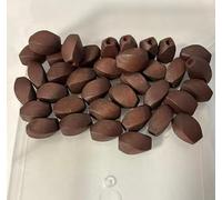 50pcs 20×13mm Faceted Oval Wooden Beads with 2.5mm Hole - Dark Walnut Brown Wood Beads for Macrame, Garland & Decorative Crafts