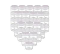 50PCS 20G/0.7oz Empty Plastic Small Bottles Sample Cosmetic Jar Pots with White Screw Lid Makeup Travel Container Dispenser for Cream Lotion Nails Gems