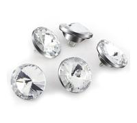 50Pcs 20mm Crystal Rhinestone Buttons Crystal Head Upholstery Nails Sewing Button with Metal Loop,Metal Buckle Clear Crystal Glass Diamond Cut for Tufting Sofa