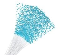 50PCS 23CM Blue Pearl Sticks for Bridal Bouquets Pearl Beaded for Wedding Flower Bouquet Accessories
