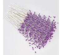 50PCS 23CM Purple Pearl Sticks for Bridal Bouquets Pearl Beaded for Wedding Flower Bouquet Accessories