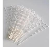 50PCS 23CM White Pearl Sticks for Bridal Bouquets Pearl Beaded for Wedding Flower Bouquet Accessories