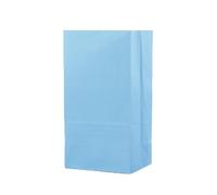 50pcs 24x13x8cm Colored Kraft Paper Bags Packing Square Bottom Bags Wedding Candy Flat Pocket Red Paper Bag(Light blue)