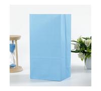 50pcs 24x13x8cm Colored Kraft Paper Bags Packing Square Bottom Bags Wedding Candy Flat Pocket Red Paper Bag(Light blue)