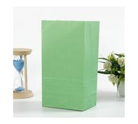 50pcs 24x13x8cm Colored Kraft Paper Bags Packing Square Bottom Bags Wedding Candy Flat Pocket Red Paper Bag(Grass green)
