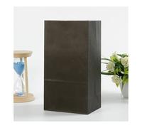 50pcs 24x13x8cm Colored Kraft Paper Bags Packing Square Bottom Bags Wedding Candy Flat Pocket Red Paper Bag(Black)