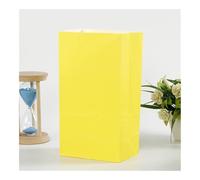 50pcs 24x13x8cm Colored Kraft Paper Bags Packing Square Bottom Bags Wedding Candy Flat Pocket Red Paper Bag(Yellow)