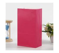 50pcs 24x13x8cm Colored Kraft Paper Bags Packing Square Bottom Bags Wedding Candy Flat Pocket Red Paper Bag(Rose red)