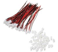 50PCS 25 Sets Mini Micro JST-PH 2.0mm 2 Pin Male Connector with 200mm Silicone Wire Cables and Female Socket JST PH 2.0 Connector Kit