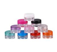 50PCS 2g - 20g Empty Cosmetic Containers Travel Small Colorful Covers Clear Plastic Cosmetic Pot Jar Refillable Bottles Cosmetic with Lids for Face Cream Lip Balm Containers (3g,Mixed color)