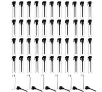 50Pcs 2ml Empty Perfume Sample Bottles Essential Oil Test Tube Bottle Mini Glass Refillable Sample Vial Containers for Aromatherapy, Fragrance and Liquid - Black cap