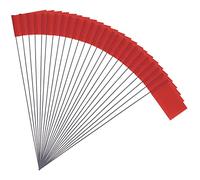 50pcs 2x3" Marking Flags with Steel Pole Vinyl Stake Flags Markers Lawn Flags for Yard Industrial Underground Utilities Sprinkler Sewers Landscaping Surveying Pet Boundary (Red)