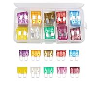 50PCS 3/5/7.5/10/15/20/25/30/35/40A AMP Standard ATO ATC Auto Car Mid-Sized Blade Fuse Assortment Kit Using for Car Protected circuits